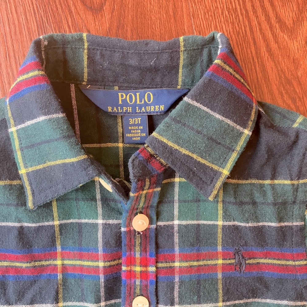 Polo Ralph Lauren 3T Plaid Dress with belts Christmas wear heavy cotton toddler - Picture 5 of 11